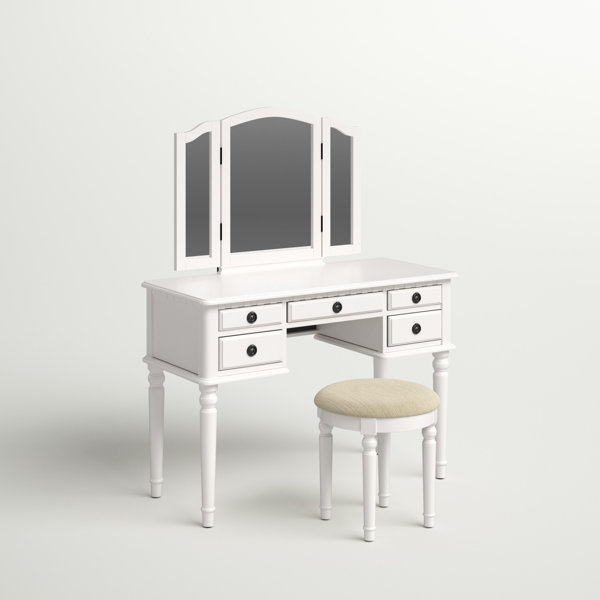 Three Posts™ Torrance 43'' Wide Vanity Set with Stool and Mirror